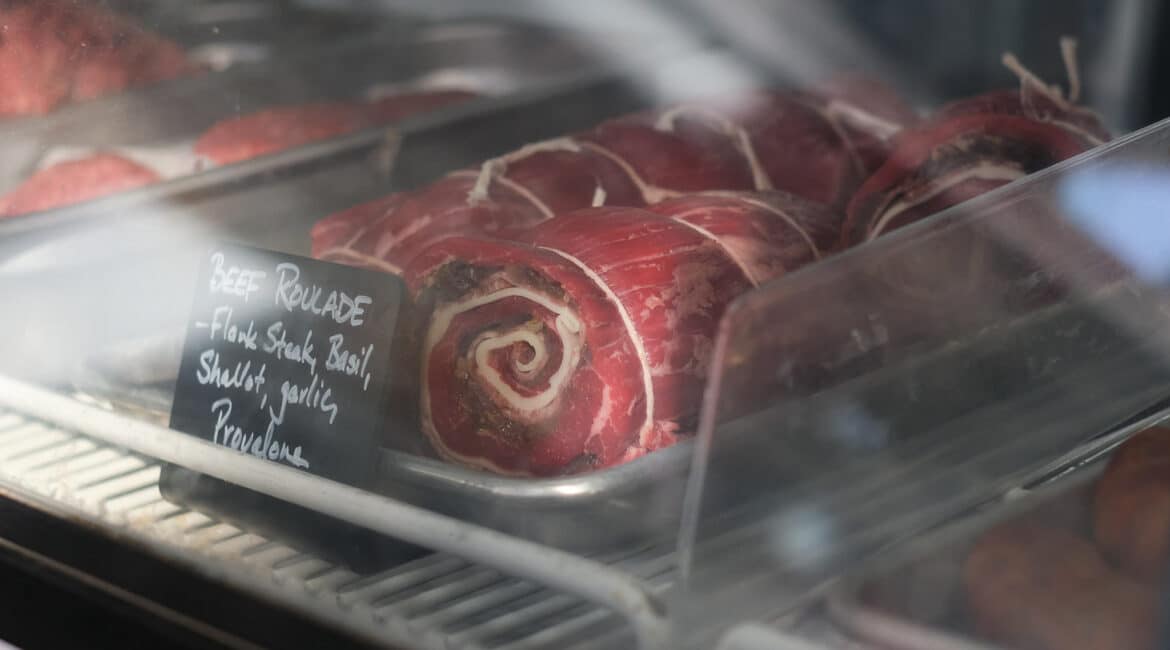 Meat in display case